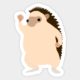 Hedgehog Ok Hand Sticker